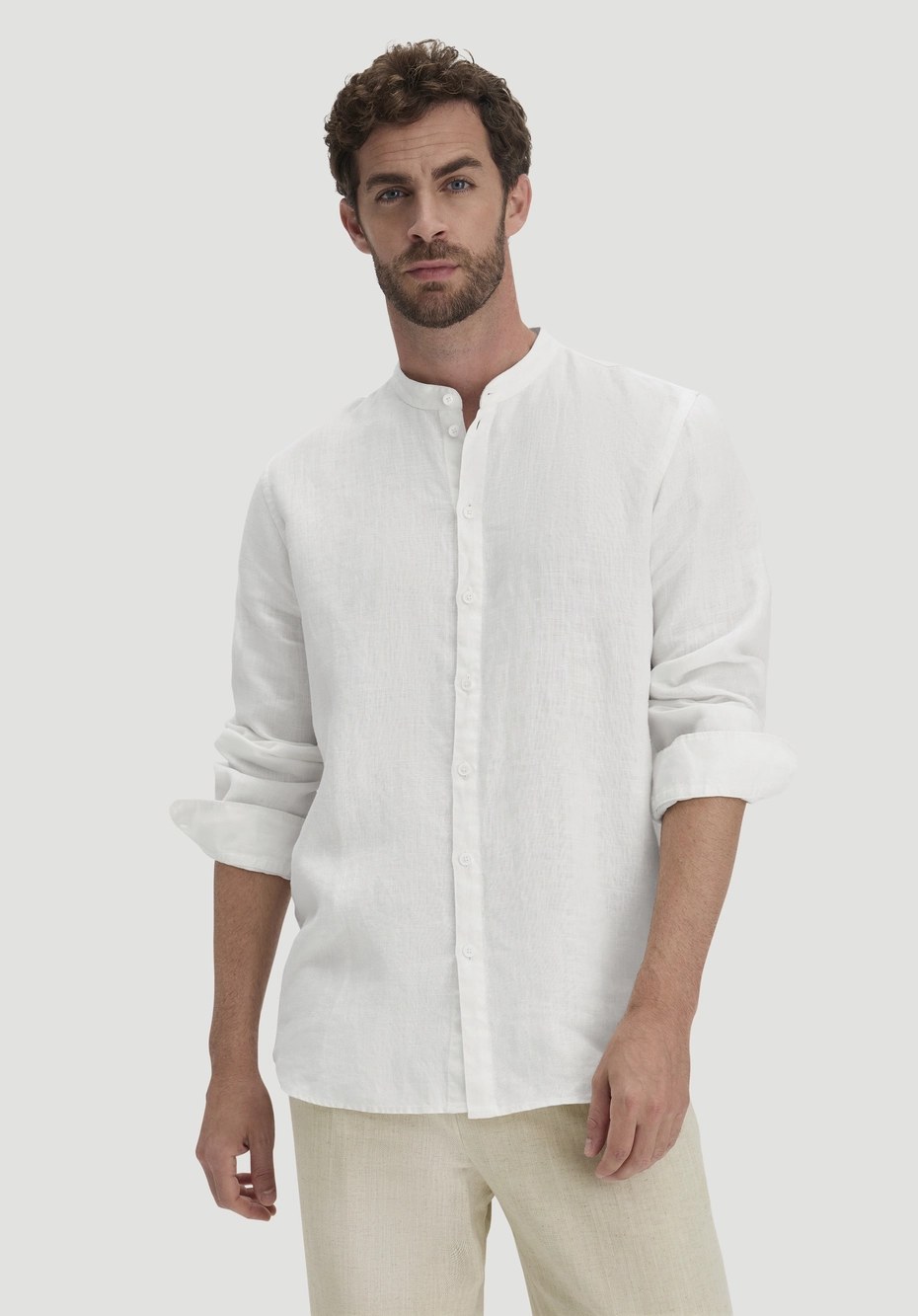 hessnatur Regular Shirt, Pure linen · white — original maker model photograph